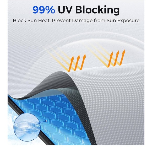 White Syncwire Car Windshield Sunshade Umbrella - Picture 6 of 8